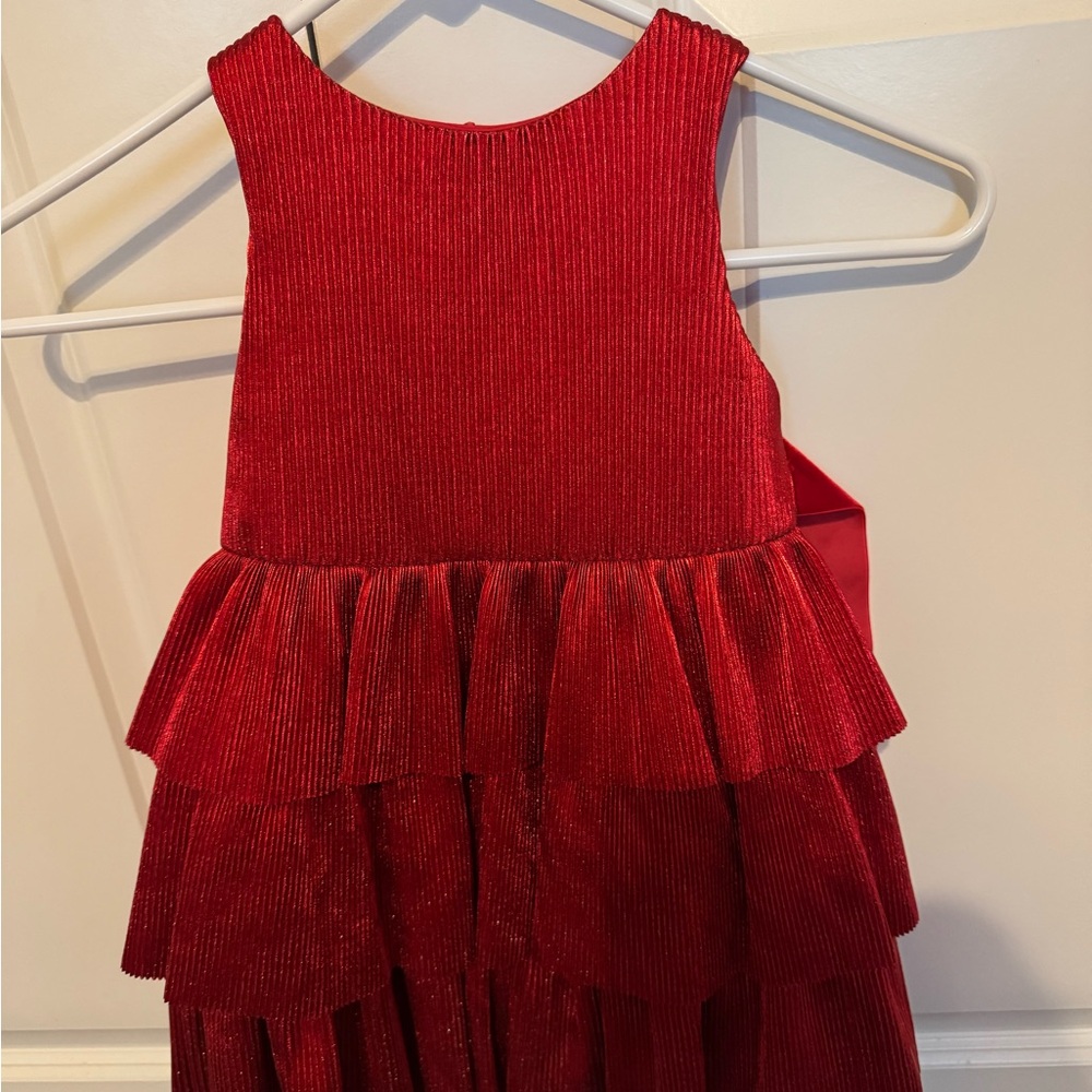 Mini Boden Red Sparkle Dress Size 2-3